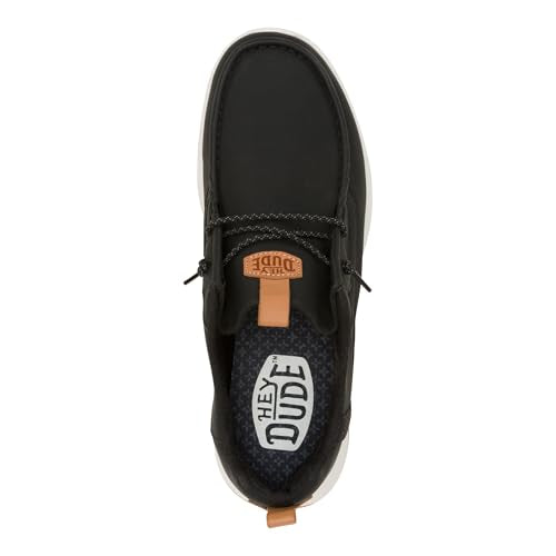 HEYDUDE Men's Wally Drift Classic Slip-On Shoes - Black/White - gallery image 4