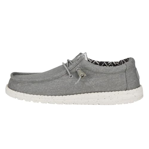 HEYDUDE Men's Wally Stretch Canvas Slip-On Loafers - Light Grey - Light Grey