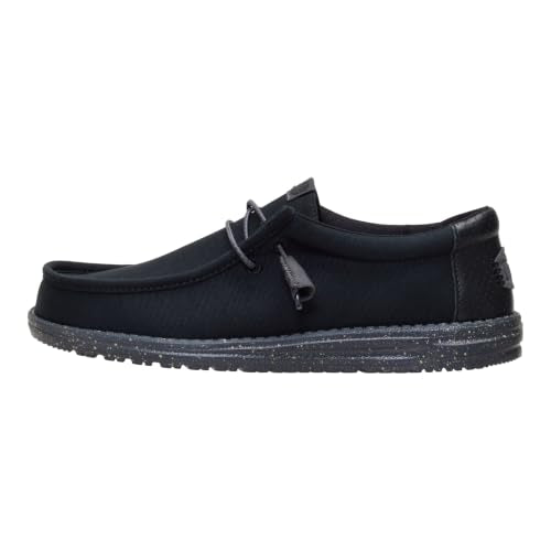 HEYDUDE Men's Wally Amazon Exclusive Slip-On Loafers - Hex Black/Black - Hex Black/Black