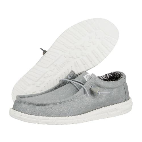 HEYDUDE Men's Wally Stretch Canvas Slip-On Loafers - Light Grey - gallery image 6
