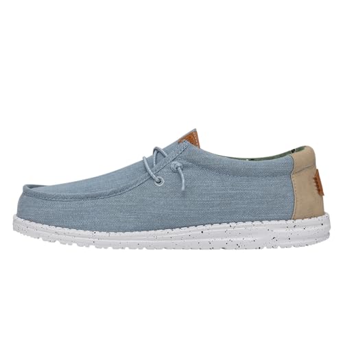 HEYDUDE Men's Wally Washed Canvas Slip-On Shoes - Blue - Blue