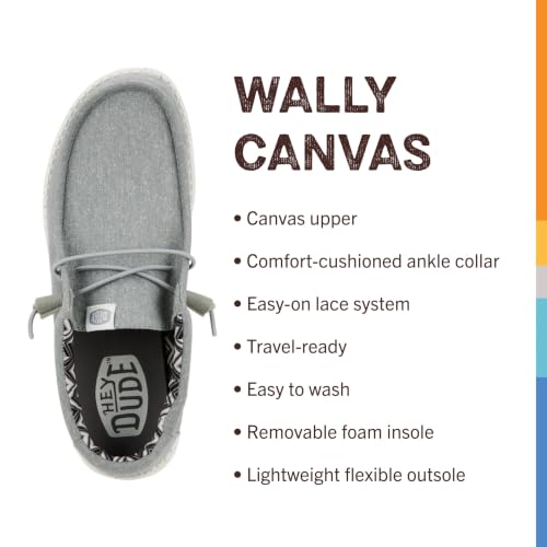 HEYDUDE Men's Wally Stretch Canvas Slip-On Loafers - Light Grey - gallery image 3