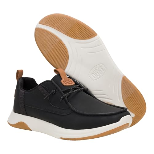 HEYDUDE Men's Wally Drift Classic Slip-On Shoes - Black/White - gallery image 5
