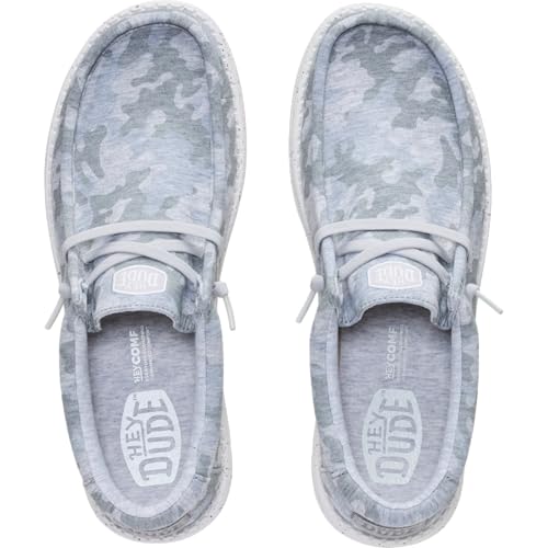 HEYDUDE Men's Wally Stretch Jersey Camo Slip-On Loafers - Light Grey/Multi - gallery image 5