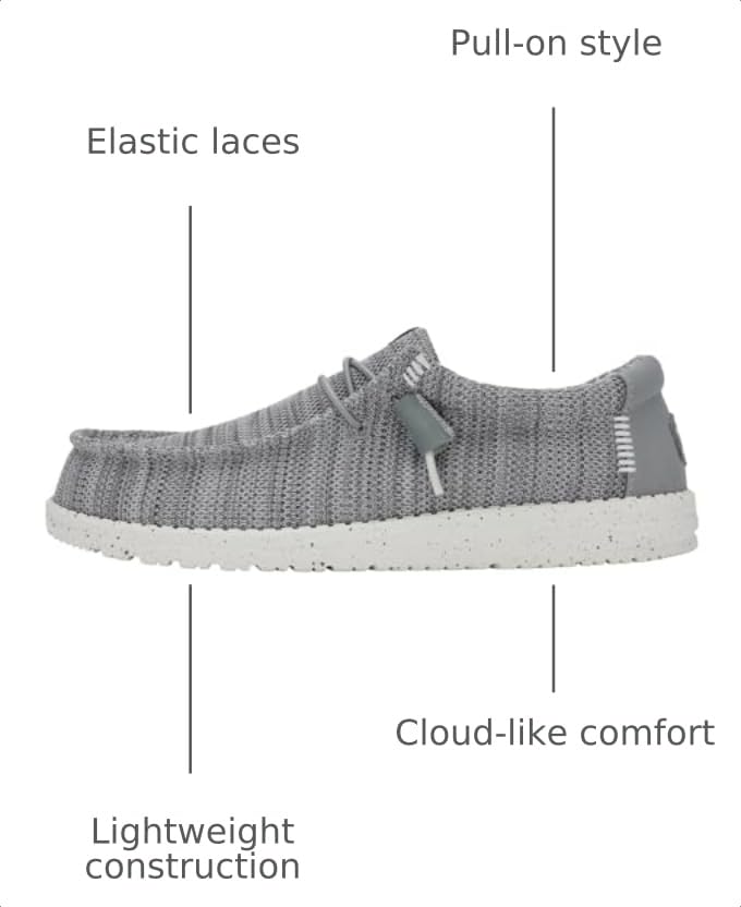 HEYDUDE Men's Wally Stretch Sox Slip-On Loafers - Grey - gallery image 3