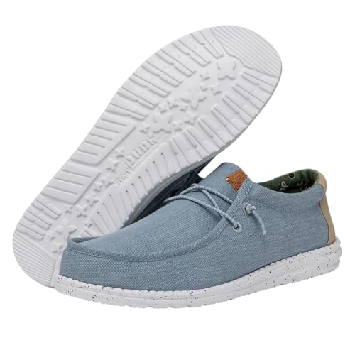 HEYDUDE Men's Wally Washed Canvas Slip-On Shoes - Blue - gallery image 6
