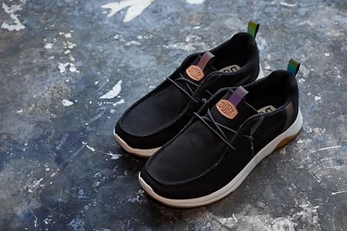 HEYDUDE Men's Wally Drift Classic Slip-On Shoes - Black/White - gallery image 6