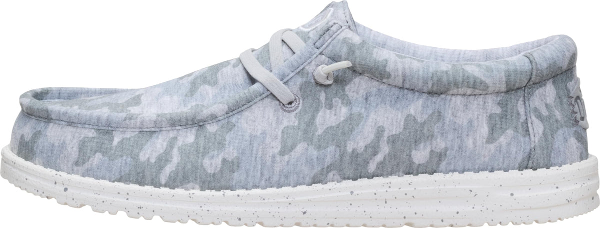 HEYDUDE Men's Wally Stretch Jersey Camo Slip-On Loafers - Light Grey/Multi - gallery image 8