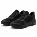Black Air-Cell Lace-Up Running Shoes on a white background